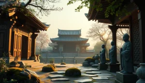 精緻な彫刻と静かな風景が特徴の、即身仏を安置する古代の神社。