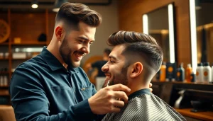 Frizer Craiova oferind tunsori moderne într-un salon elegant.