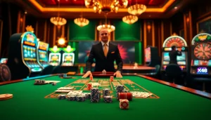 Experience the thrill of xx88 at a high-stakes casino table filled with poker chips and cards.