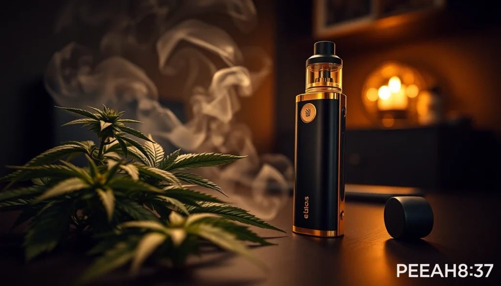 PECAH837-themed image showcasing the Exodus THC-A Disposable Vape with luxurious gold tones.
