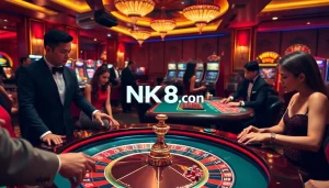Join players at NK88.com as they try their luck at an exciting casino table surrounded by glamour.