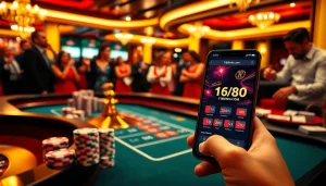 Experience the excitement of gaming at f168info.com with a vibrant casino scene featuring Roulette and cards.