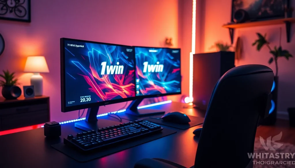 1win oyun reyi ekranında oyun oynayan oyuncu, dinamik və enerjili mühit.