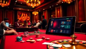 Engaging poker game scene on rikvip platform, showcasing thrilling gambling atmosphere.