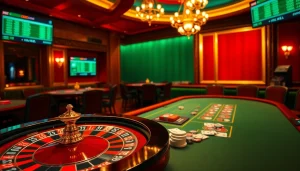 Experience thrill at say88 nhà cái with a luxurious casino setup featuring roulette and poker.