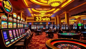 Win big at 33win with exciting slots and dynamic table games in a luxurious casino setting.