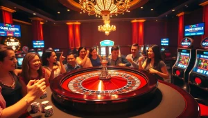 Engaging players enjoying roulette while exploring Credit online options in a vibrant casino.