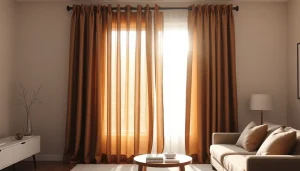 Verduisterende gordijnen met zachte textuur in een moderne woonkamer.