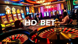 Engaging gamblers at a luxurious poker table in an HDBET casino atmosphere.