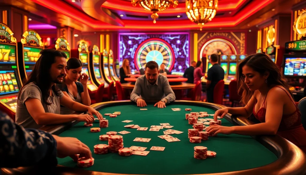 Experience high-stakes gambling excitement with mb666 at a luxurious casino table filled with action.