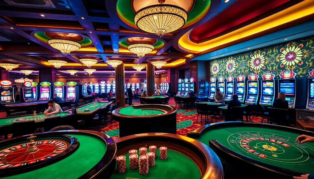 Experience the excitement of gaming at https://f1682.email/ with vibrant tables and colorful chips.