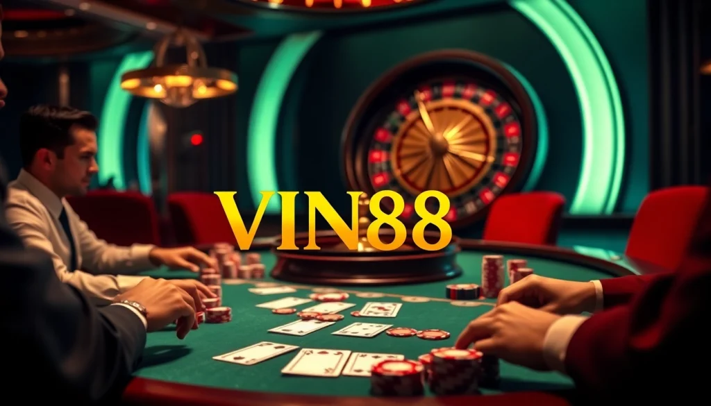 Experience thrilling gameplay at VIN88 with vibrant casino tables and engaging players.