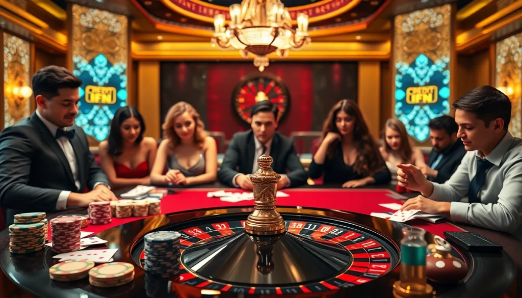 Engaged players exploring credit IFN options at an exciting casino table.