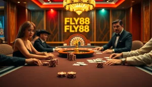 Players engaging in high-stakes gaming at FLY88 casino, highlighting a winning atmosphere.