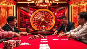 A thrilling poker game showcasing high tension with players aiming for a 58 win.