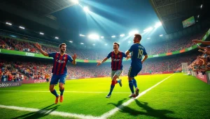 أجواء مباراة كرة قدم حية تُبرز حماس كورة لايف وطاقتها