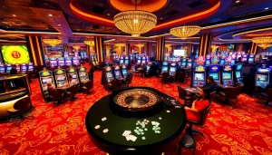 Gamble at the luxurious casino featuring vibrant games and boosterjp visuals, showcasing excitement and glamour.