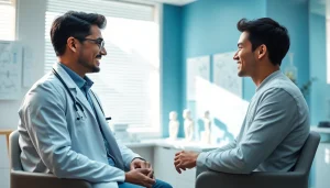 現代的なクリニックで医師と患者が相談する包茎手術 おすすめのシーン