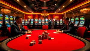 Experience the thrill of a high-stakes poker game at https://789win.associates/, with vibrant chips and cards.