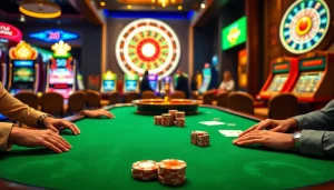 Experience the thrilling games at https://www.vvjl6.com/ with a vibrant casino scene featuring poker and roulette.