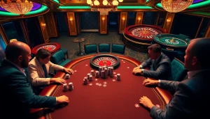 Trải nghiệm cảm giác poker cược cao tại casino LUCK8 khi người chơi tham gia tại bàn chơi sang trọng.