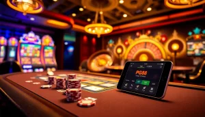Experience the thrill of pg88 đăng nhập at a vibrant casino table with chips and cards.