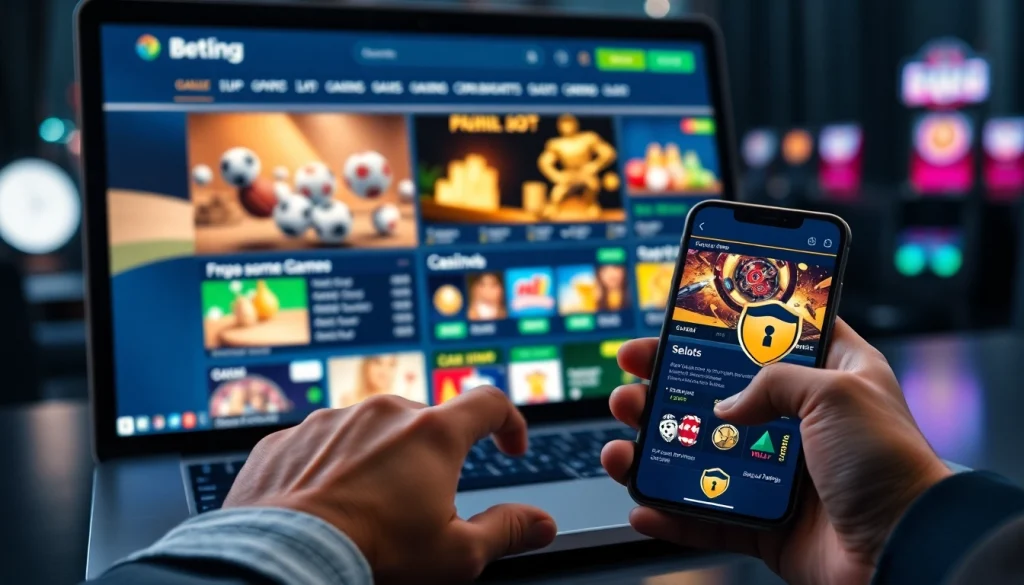 A professional interface of a nhà cái uy tín online betting platform showcasing diverse games in a secure and user-friendly design.