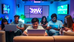 Engaging scene of players on the 399W online gaming platform, showcasing a lively and innovative ambiance.