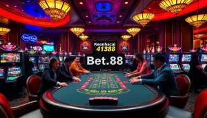 Experience the thrill of Keonhacai Bet88 at an upscale casino table with action-packed gameplay.