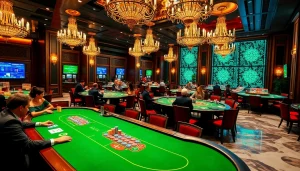 Experience thrilling casino excitement at https://hacoolmall.com/ with lavish poker tables and vibrant gameplay.