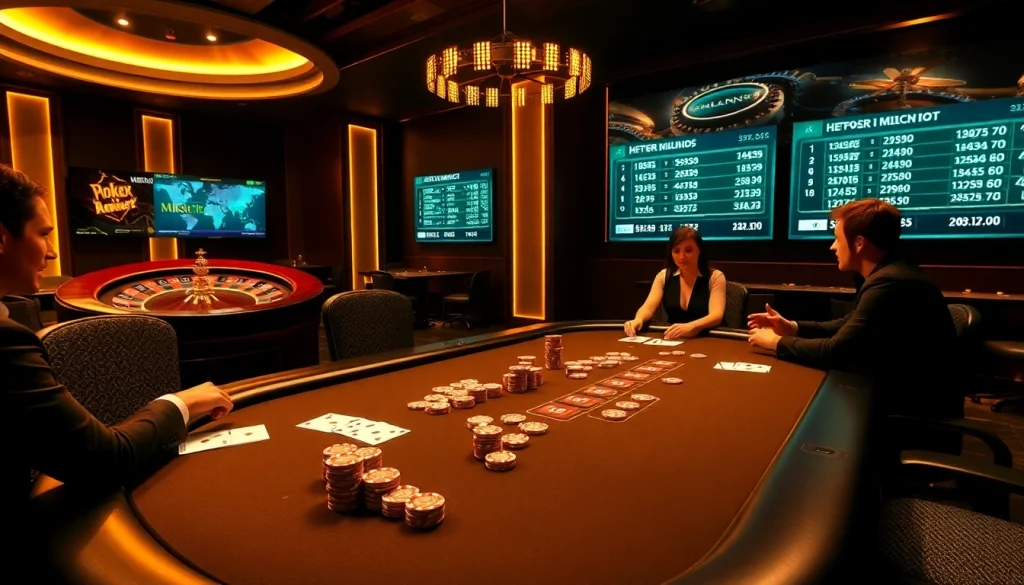 Engage in thrilling gameplay at https://mk8th.net/ with poker chips and a luxurious casino setting.
