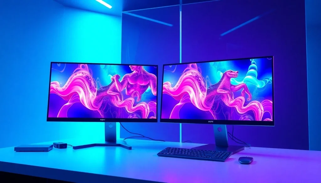 Futuristic NSFW AI image generator interface showcasing vivid art