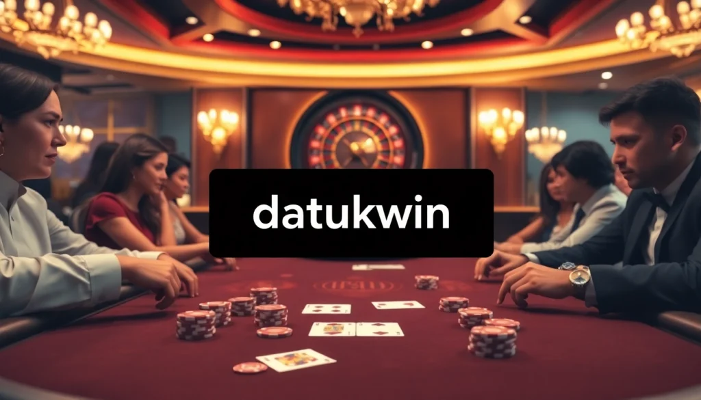 Rasakan sensasi Datukwin dalam permainan poker mewah di suasana kasino yang hidup.