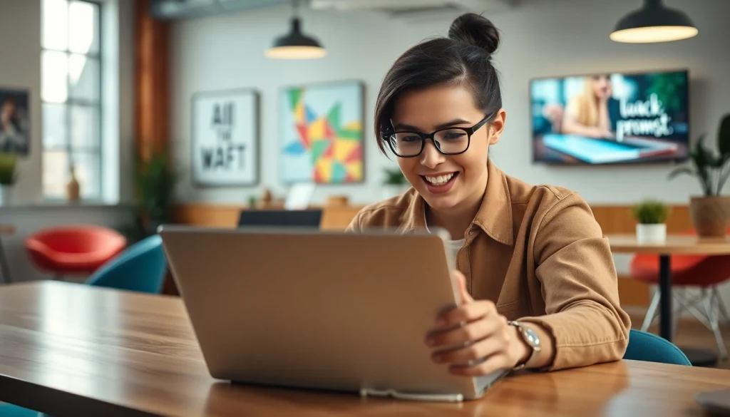 Image to prompt generator in action showing a professional using AI technology creatively.