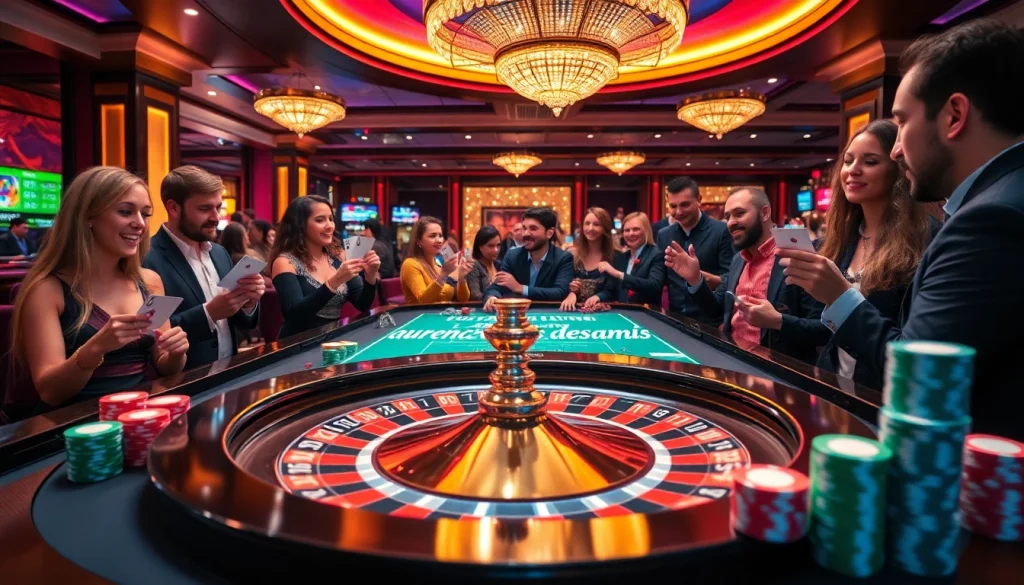 Pemain yang sedang beraksi di meja roulette dengan platform interaktif aurendezvousdesamis.com ditampilkan.