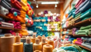 Koop katoen stof kopen in een kleurrijke textielwinkel vol prachtige stoffen.