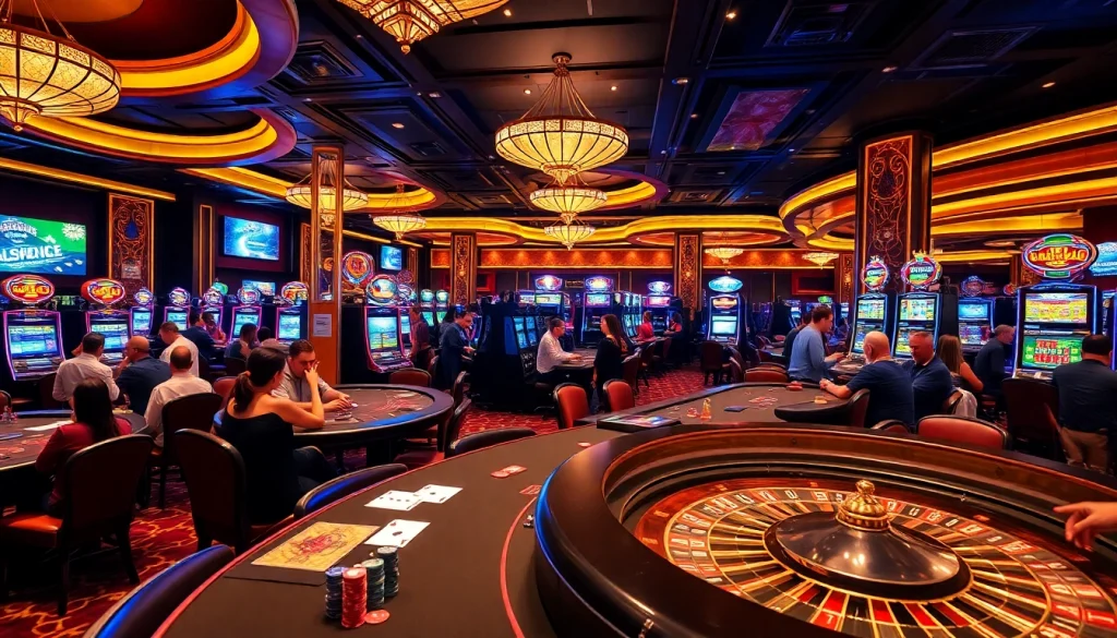 Players celebrating wins at the AF88 casino with vibrant gaming tables and colorful chips.