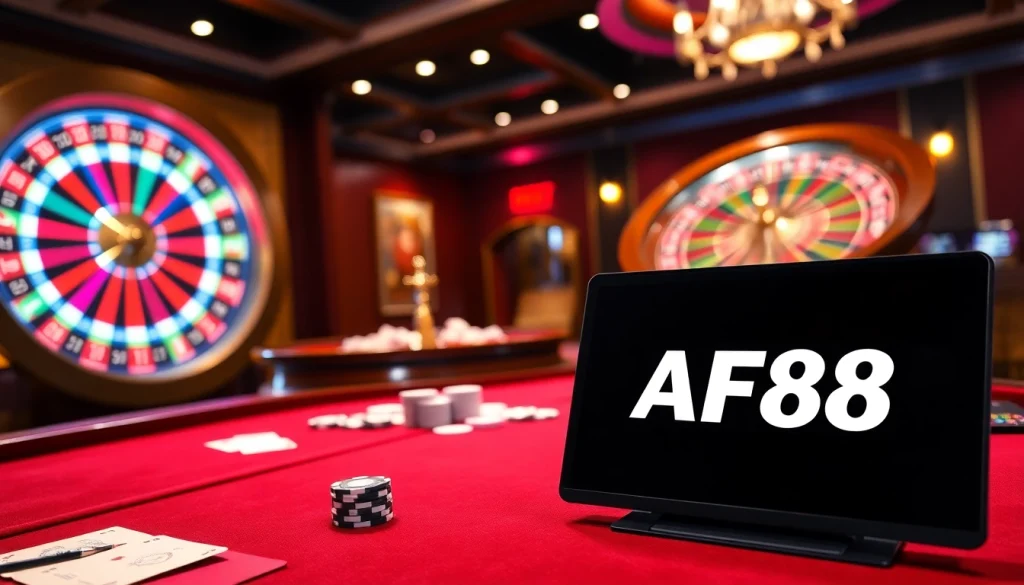Experience high-stakes gambling at AF88's luxurious poker tables and roulette wheels.