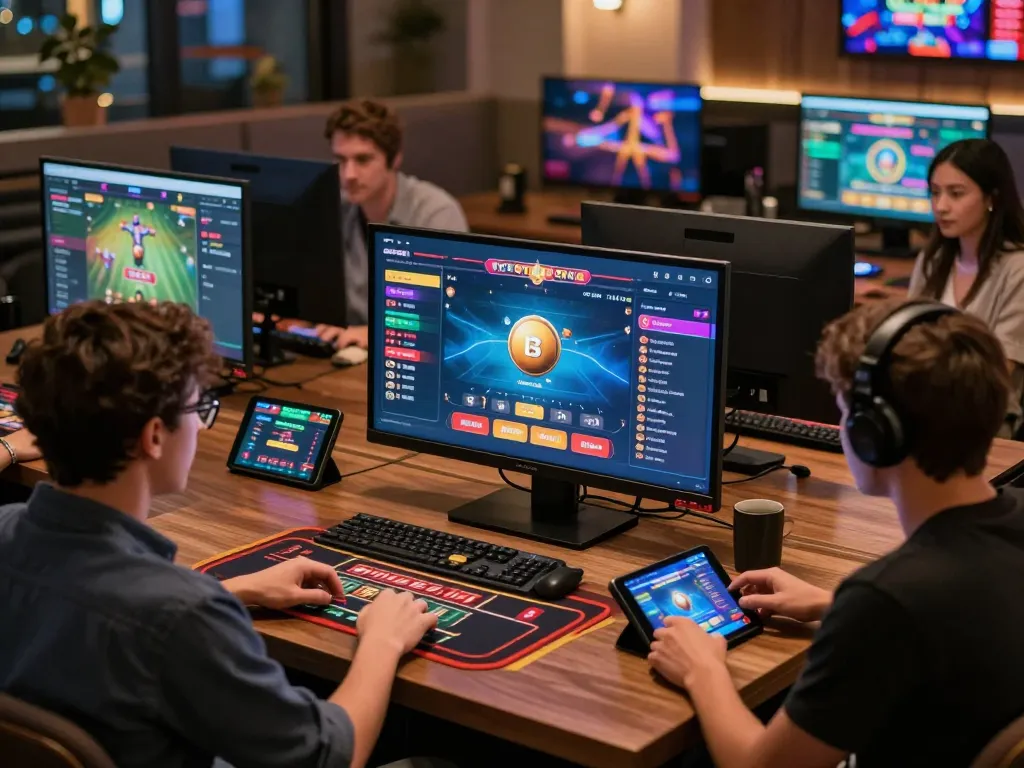 Exciting gaming scene at TG88 with enthusiastic players engaged in various betting activities.