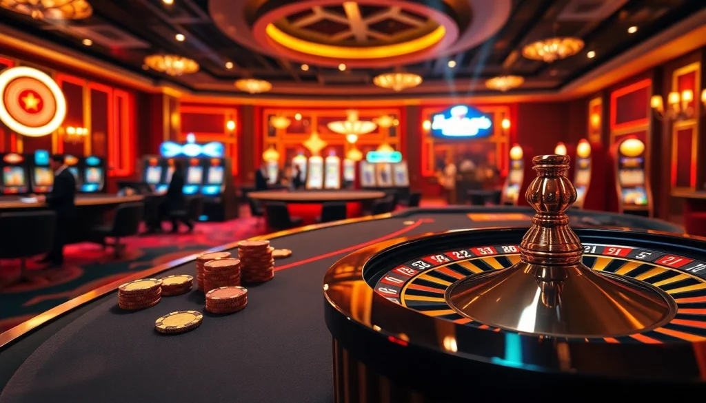 Exciting casino experience at nhà cái C168 with vibrant gambling tables and professional croupiers.
