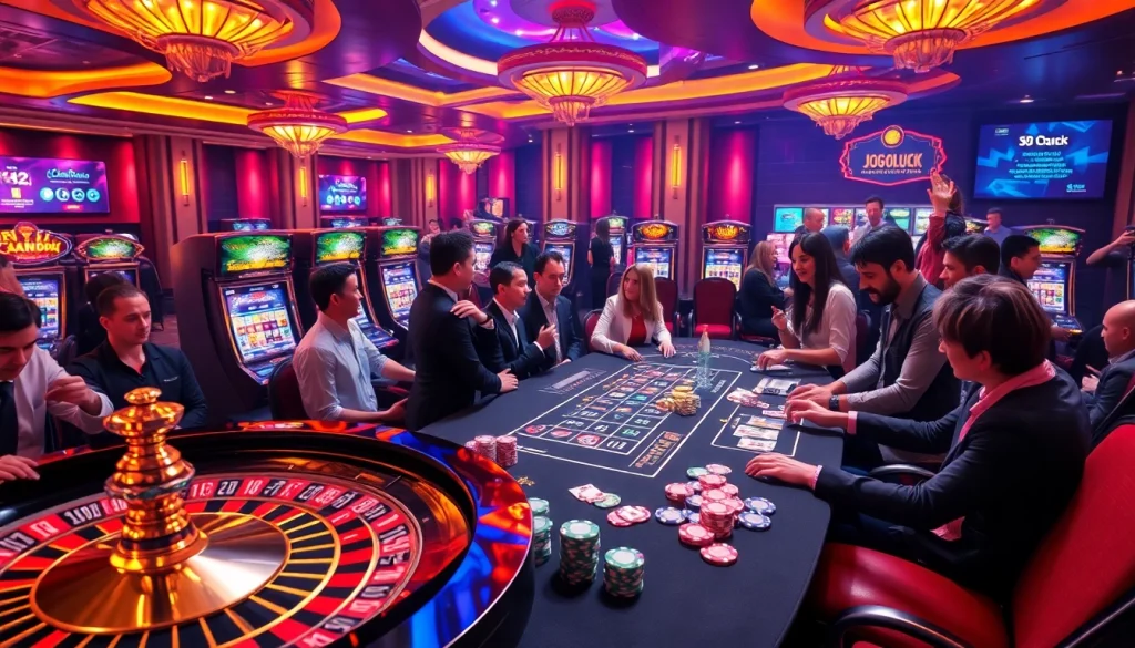 Experience the excitement of gambling at Jogoluck with a vibrant casino atmosphere.