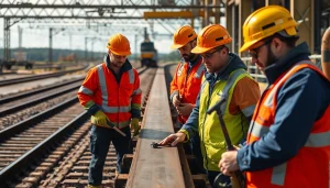 Rail contractor Canada team assessing railway infrastructure with precision and expertise.