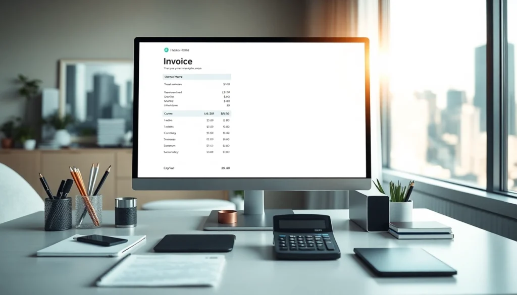 Generate invoices seamlessly at your invoice home with a modern workspace and elegant design.