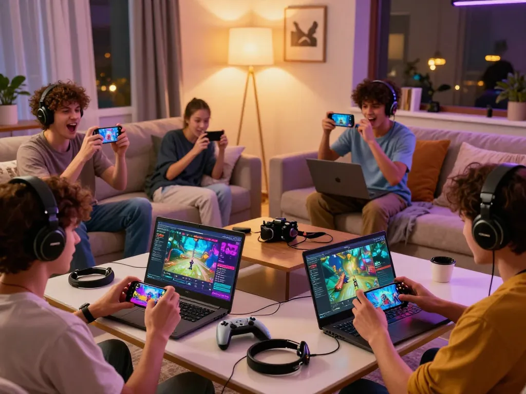 Engaging players on the Trang chủ MM88 platform enjoying vibrant online gaming in a modern living room.