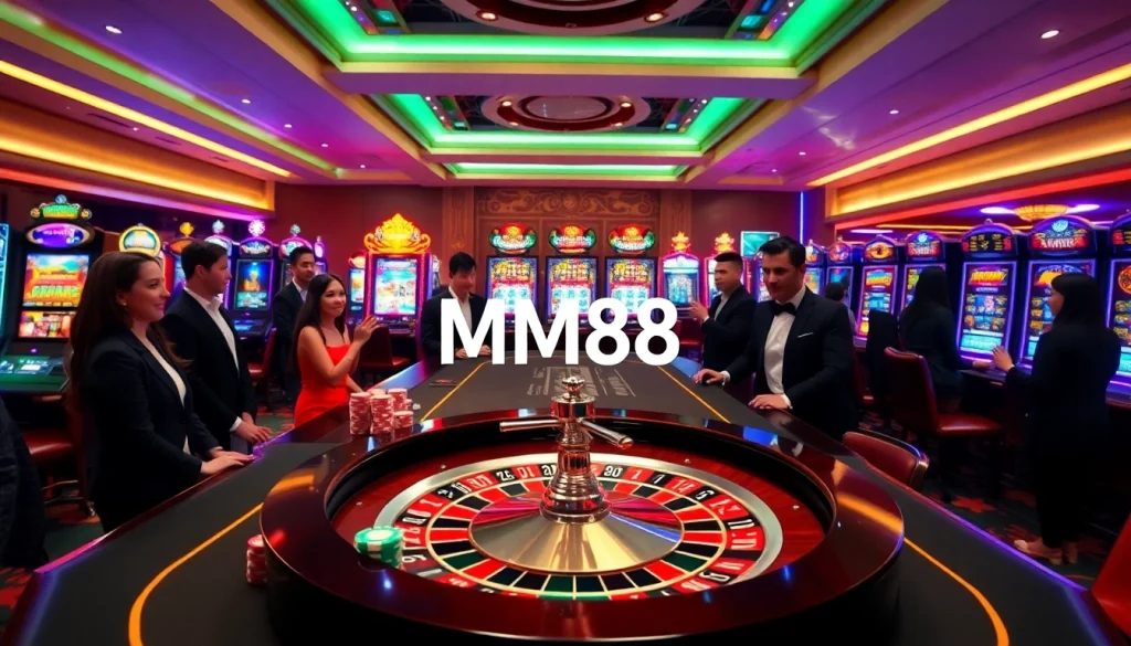 Experience the excitement of MM88 with vibrant casino tables and engaging players.