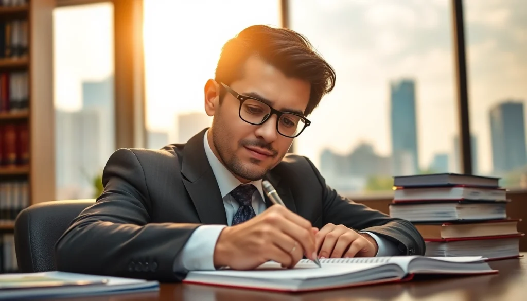 Greenville Personal Injury Lawyer consulting with clients in a warm office.