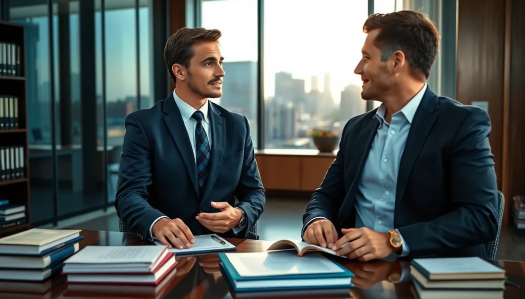 Atlanta Injury Lawyers providing expert legal consultation in an office setting.
