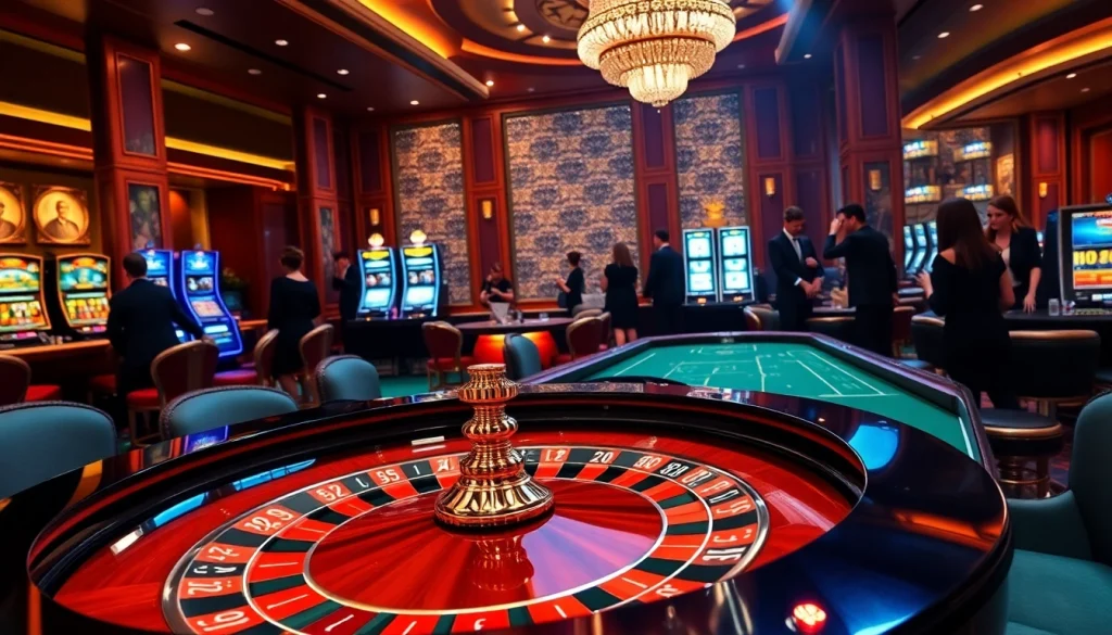 Players enjoying exciting games at a luxurious casino environment, featuring elements related to https://tr88.work/.