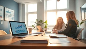 Profesjonalna scena biurowa przedstawiająca Biuro rachunkowe z konsultacjami finansowymi w Poznaniu.