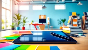 Create stunning designs with free SVG designs showcased in a bright creative workspace.